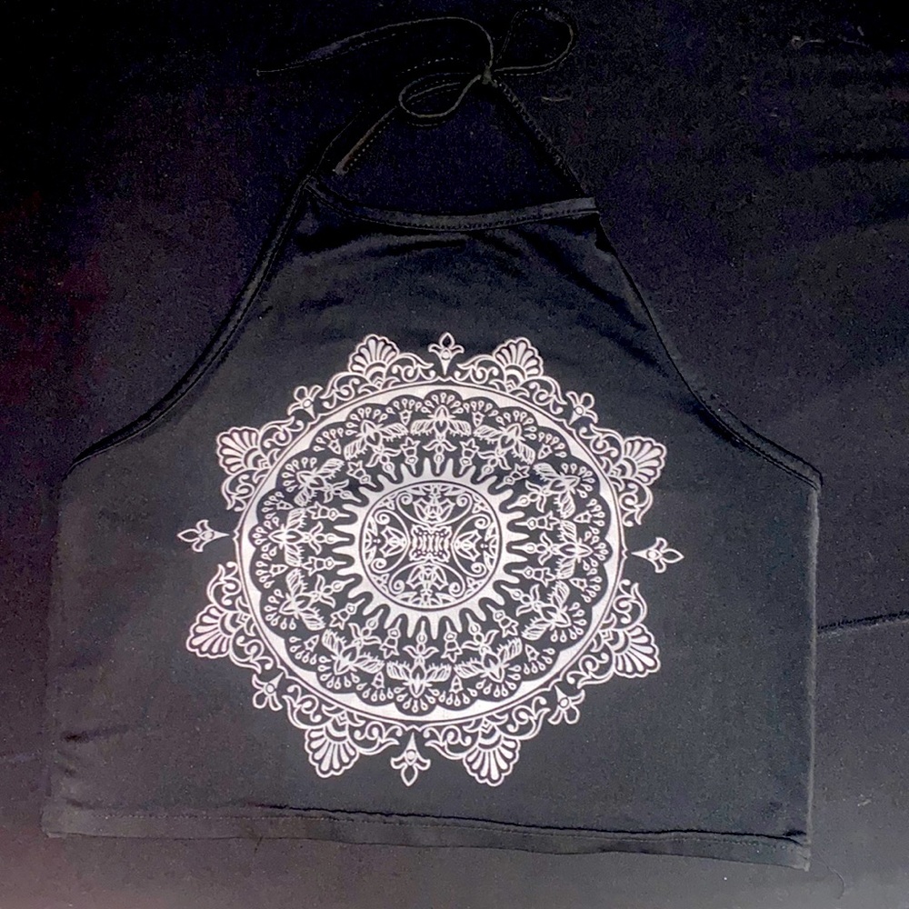 Halter Tie Top with Mandala design